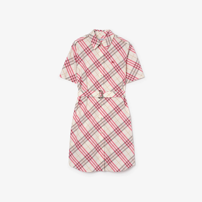 burberry vintage check cotton shirt midi dress